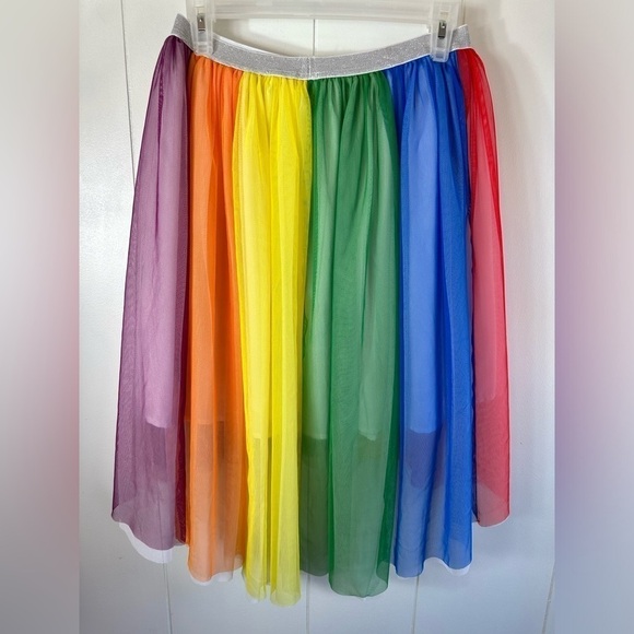 Rainbow Women’s Tulle High Low Adult Skirt Size Small - Picture 3 of 9